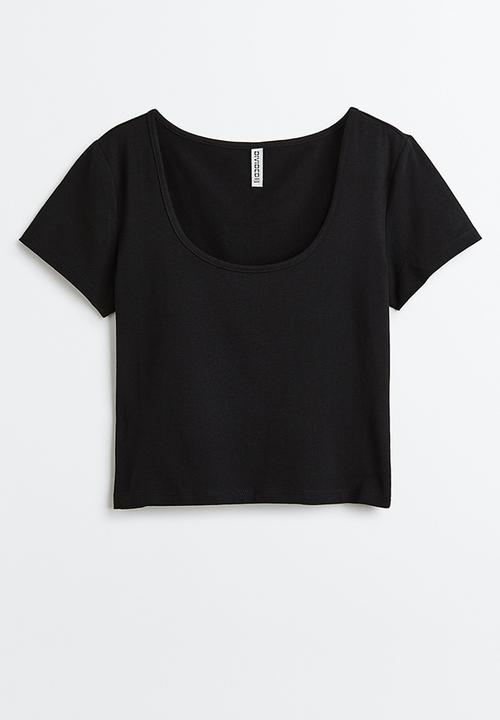 H&M - Cotton jersey top - black