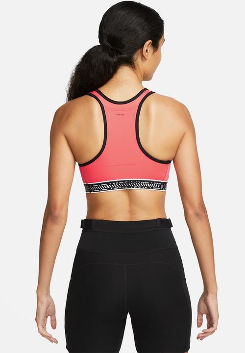 Nike - W nk swsh on the run bra - ember glow/black/white/white