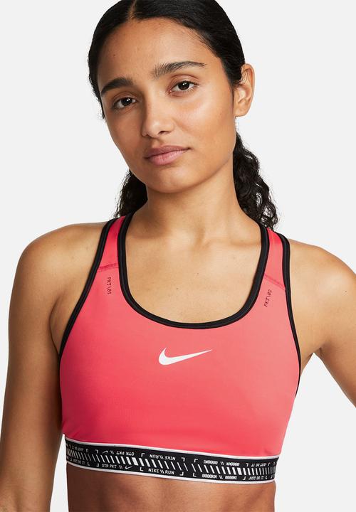 Nike - W nk swsh on the run bra - ember glow/black/white/white