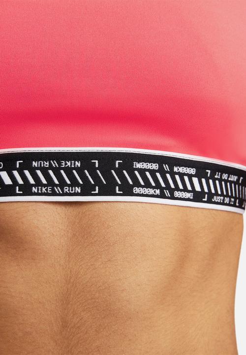 Nike - W nk swsh on the run bra - ember glow/black/white/white