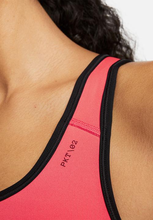 Nike - W nk swsh on the run bra - ember glow/black/white/white