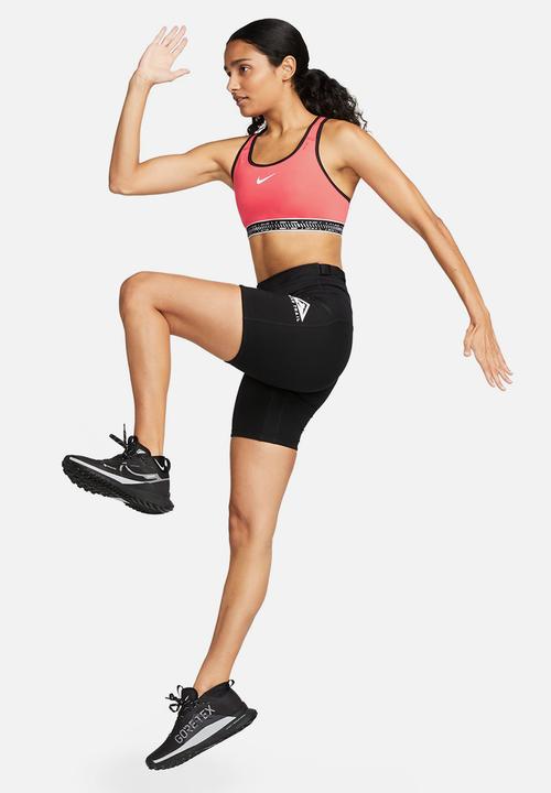 Nike - W nk swsh on the run bra - ember glow/black/white/white