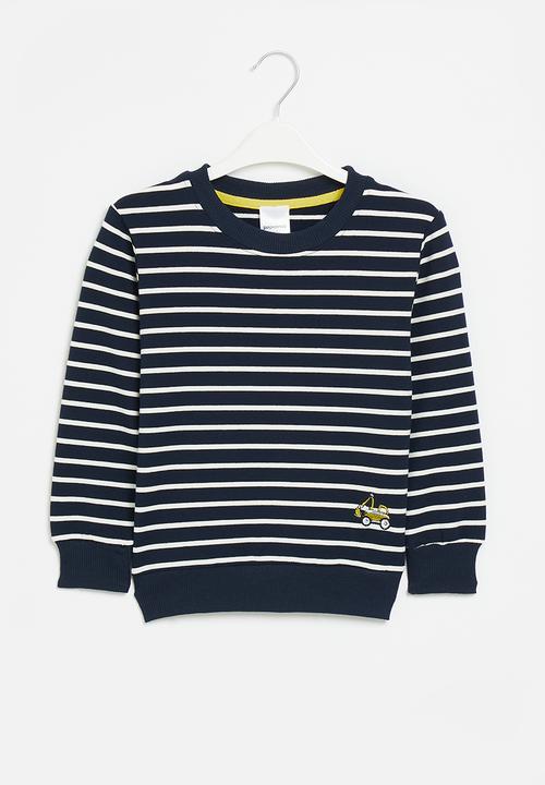 Pop Candy - Stripe sweatshirt - navy & white
