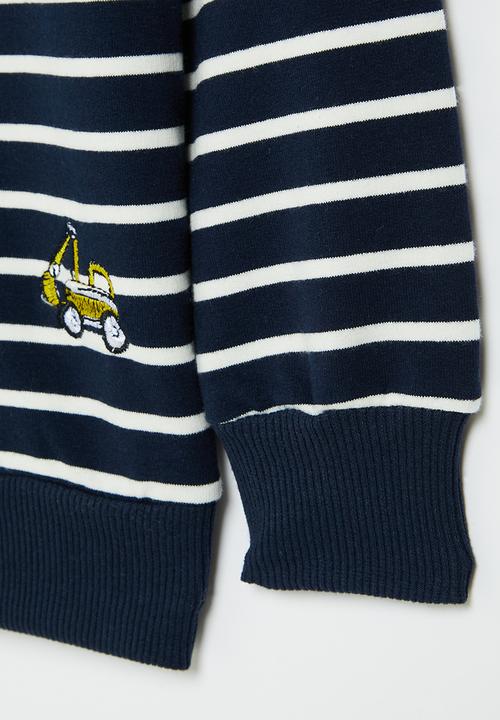Pop Candy - Stripe sweatshirt - navy & white