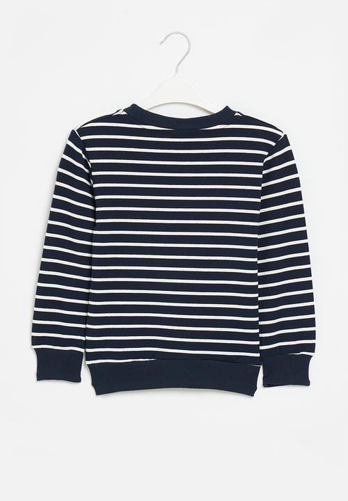 Pop Candy - Stripe sweatshirt - navy & white