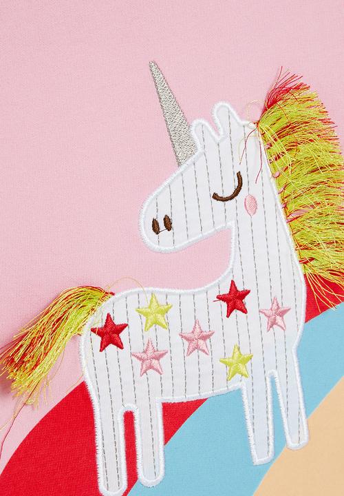 Pop Candy - Girls unicorn rainbow sweatop - pink