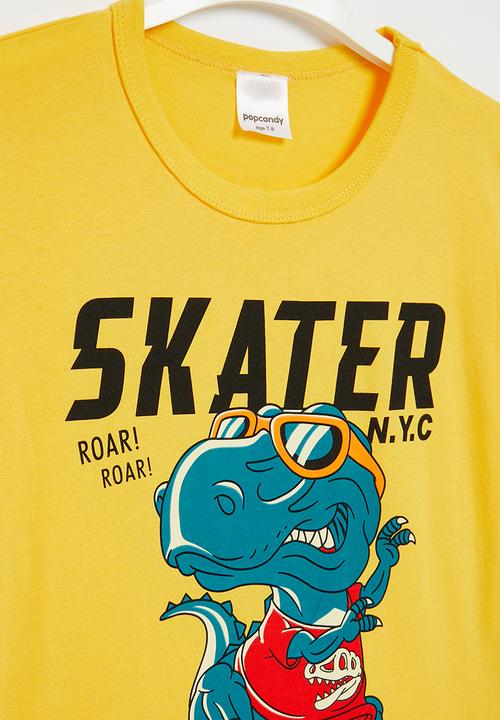 Pop Candy - Dino short sleeve tee - yellow