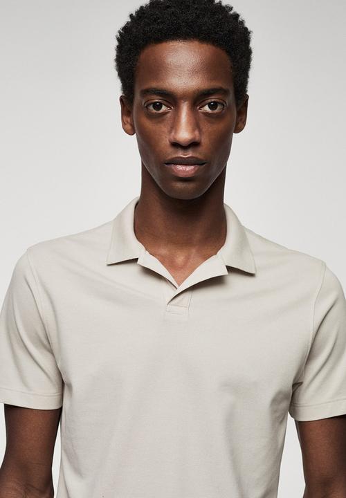 MANGO - Polo shirt taga - beige