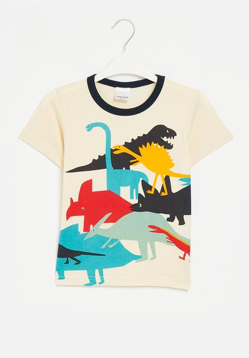 Pop Candy - Short sleeve  dino T-shirt - ecru