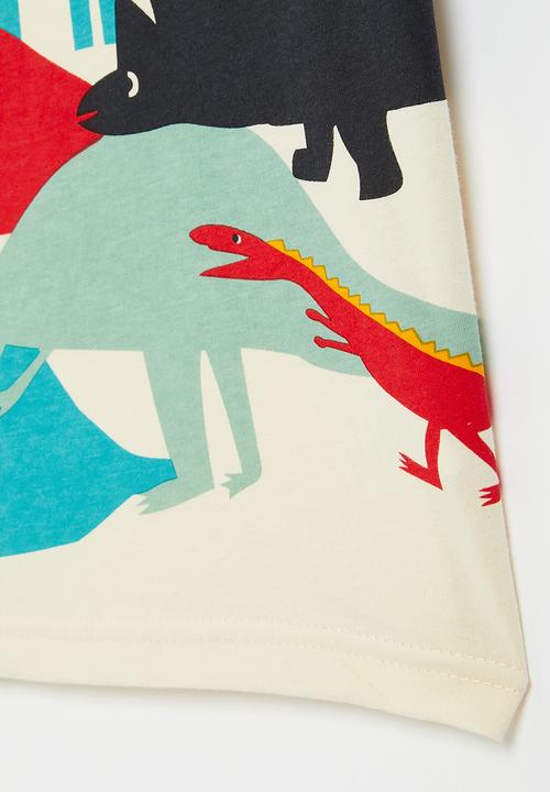 Pop Candy - Short sleeve  dino T-shirt - ecru