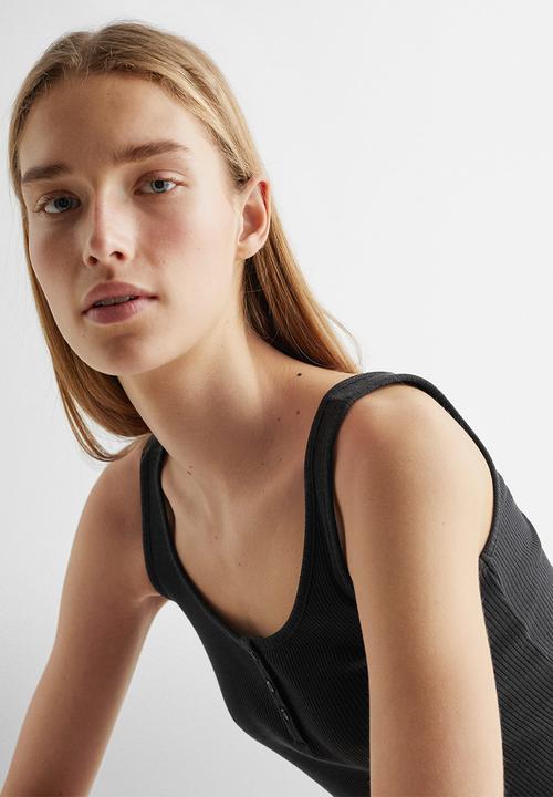 MANGO - T-shirt orchid - black