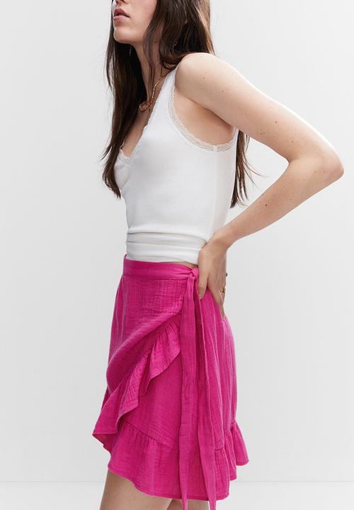 MANGO - Skirt bambu - bright pink