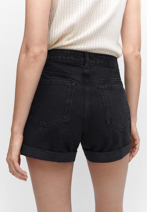 MANGO - Shorts mom80 - black
