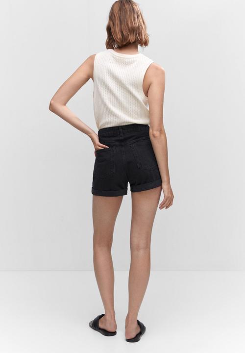 MANGO - Shorts mom80 - black