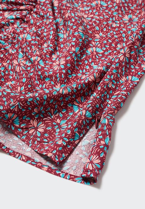 MANGO - Blouse lion - bordeaux
