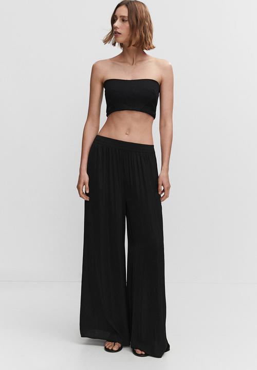 MANGO - Trousers moon - black