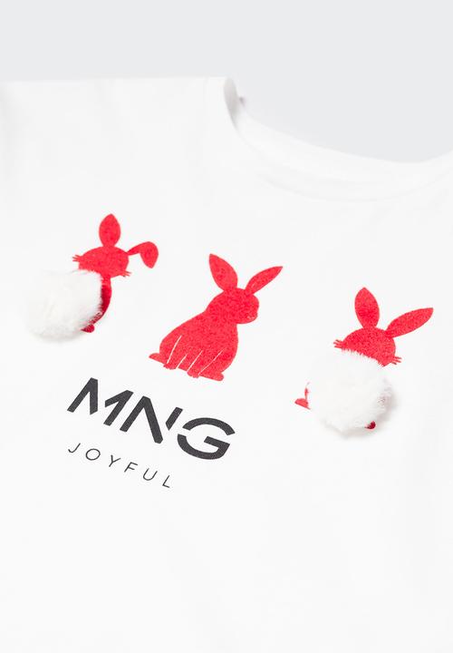 MANGO - T-shirt conejos - offwhite