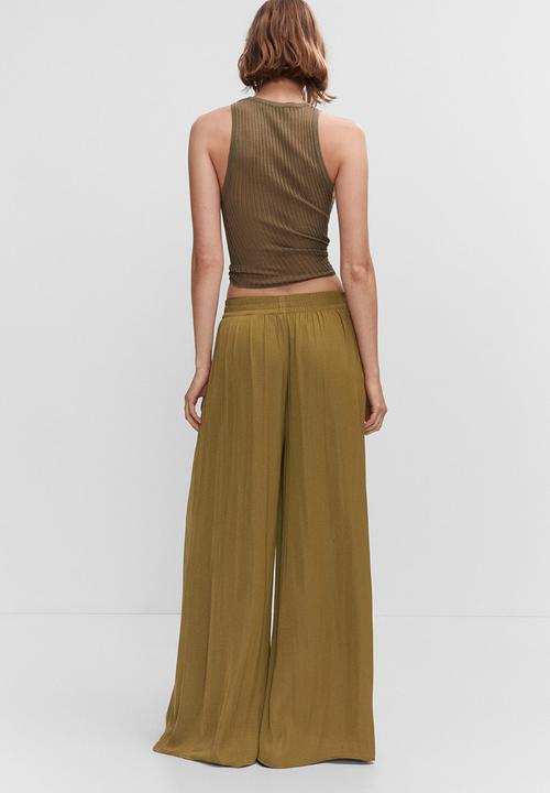 MANGO - Trousers moon - dark green