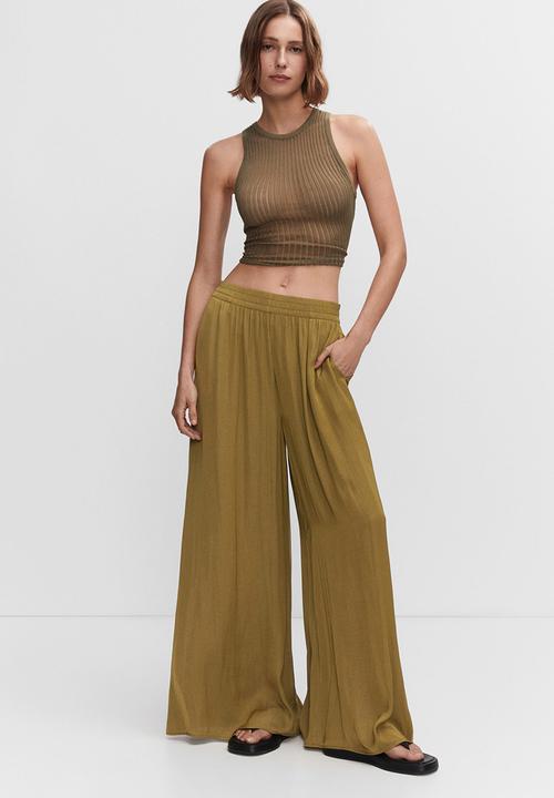 MANGO - Trousers moon - dark green