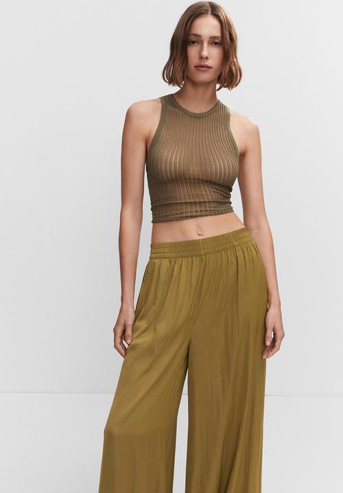 MANGO - Trousers moon - dark green