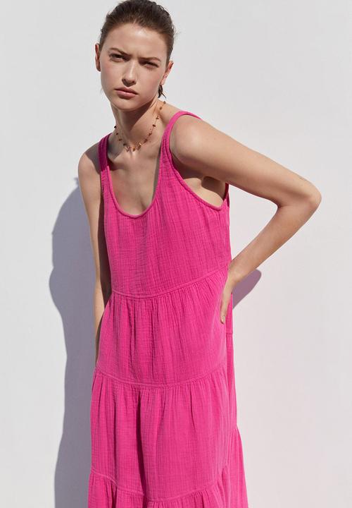 MANGO - Dress bambu - bright pink