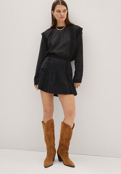 MANGO - Skirt blacky - black