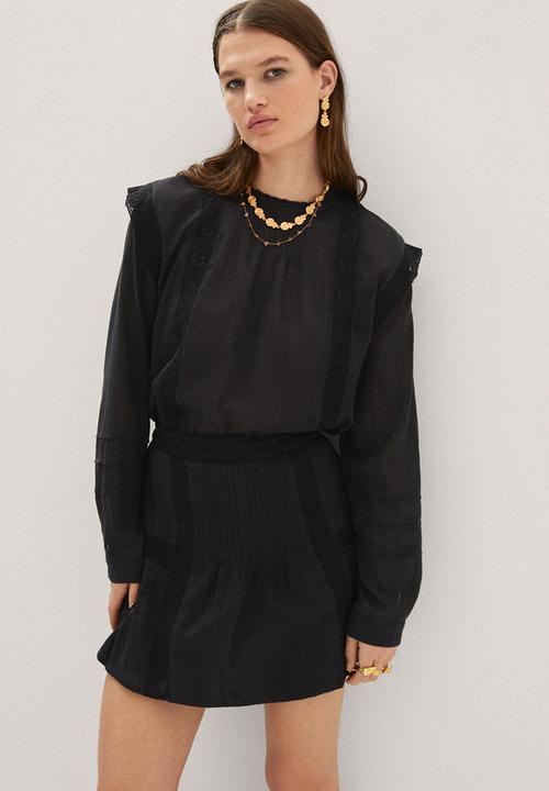 MANGO - Skirt blacky - black