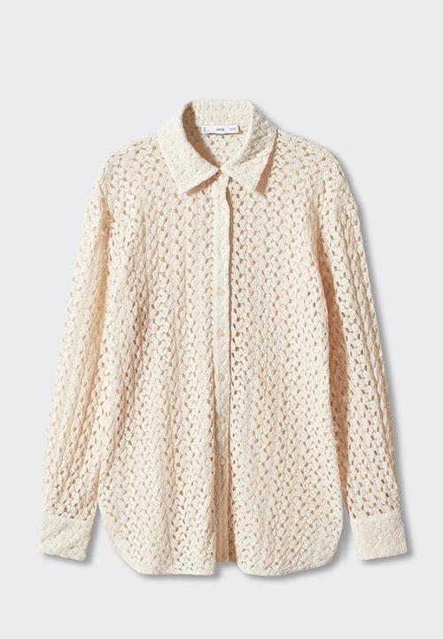 MANGO - Shirt elena - light beige
