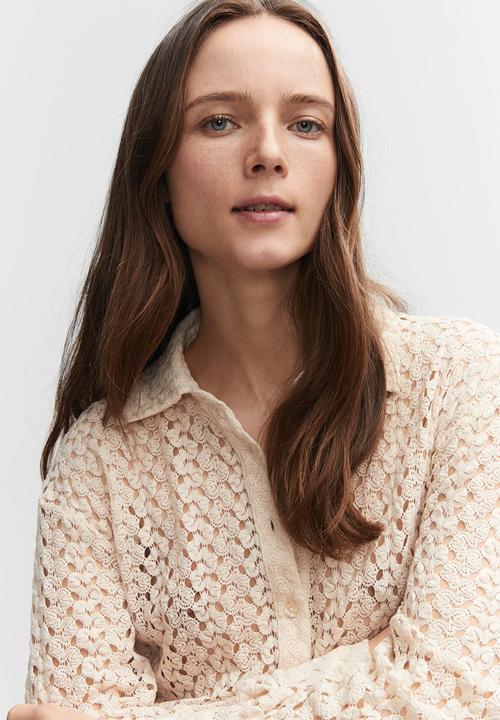 MANGO - Shirt elena - light beige
