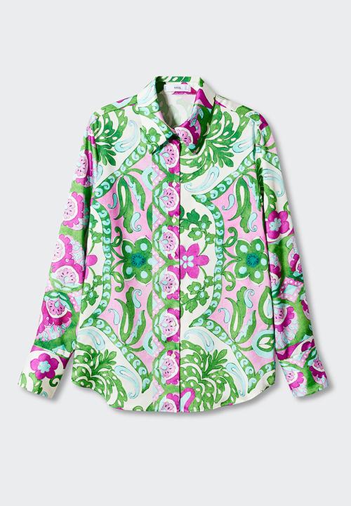 MANGO - Shirt sandy - green