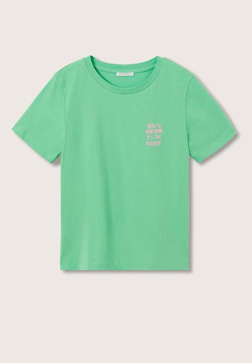 MANGO - T-shirt psgrue - green