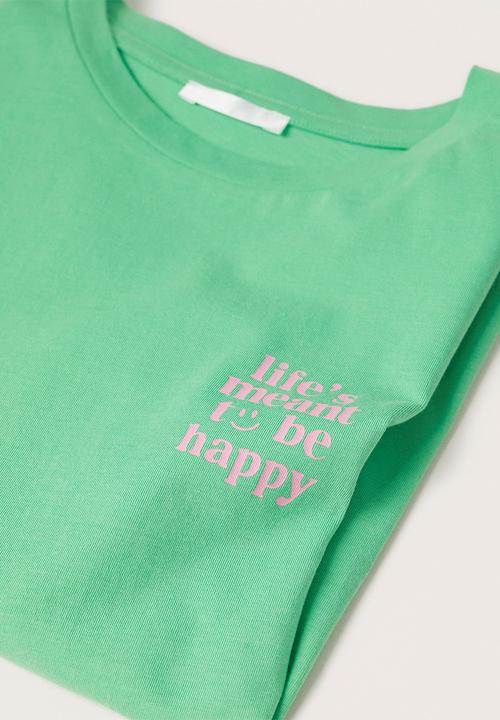MANGO - T-shirt psgrue - green