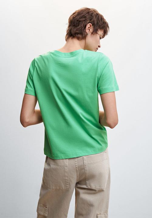 MANGO - T-shirt psgrue - green
