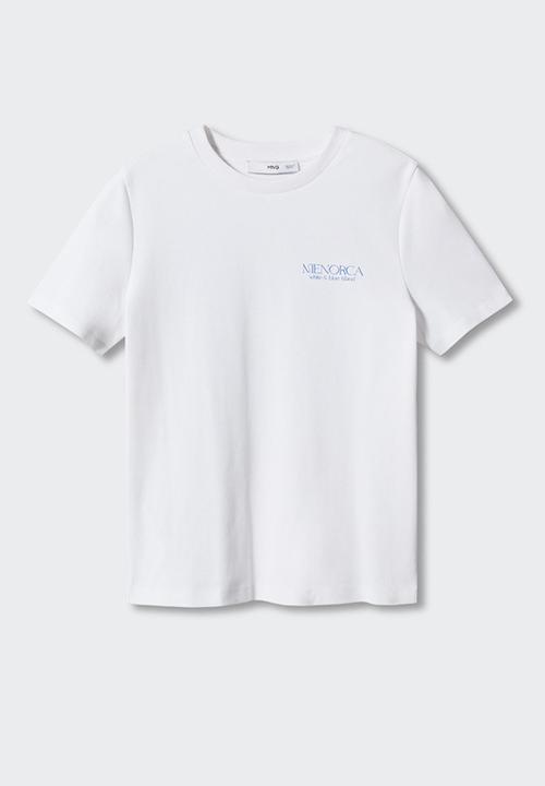 MANGO - T-shirt rin - mid blue