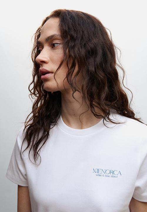 MANGO - T-shirt rin - mid blue