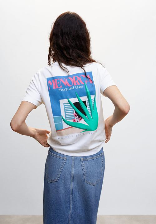 MANGO - T-shirt rin - mid blue