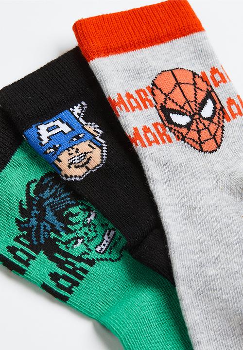 H&M - 5-pack patterned socks - red/marvel comics