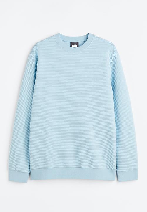 H&M - Regular fit ribbed sweatshirt - light blue