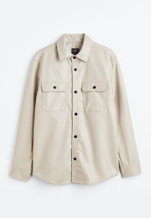 H&M - Coated overshirt - light beige