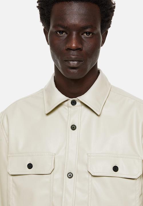 H&M - Coated overshirt - light beige