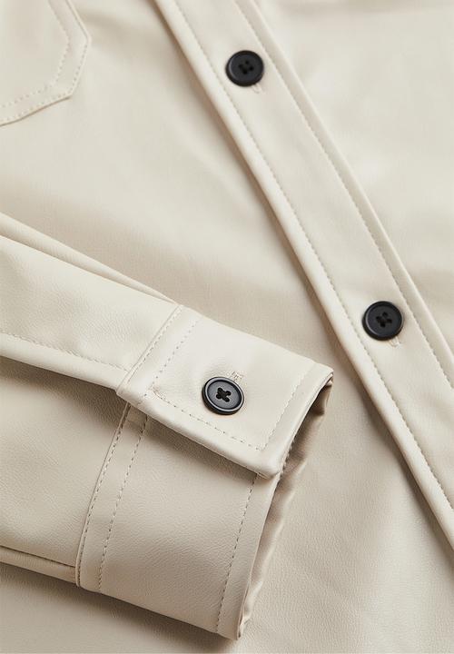 H&M - Coated overshirt - light beige