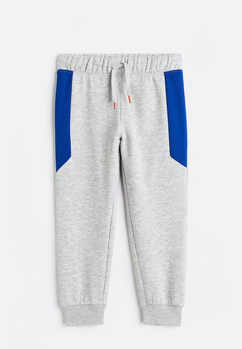 H&M - Printed joggers - grey marl/block-coloured 