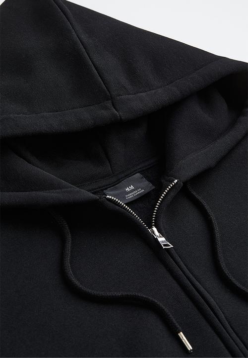 H&M - Oversized fit zip-through hoodie - black
