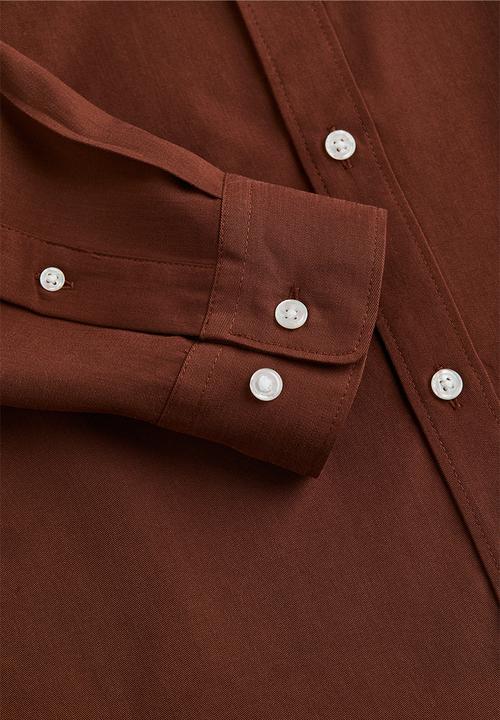 H&M - Regular fit lyocell shirt - dark brown 