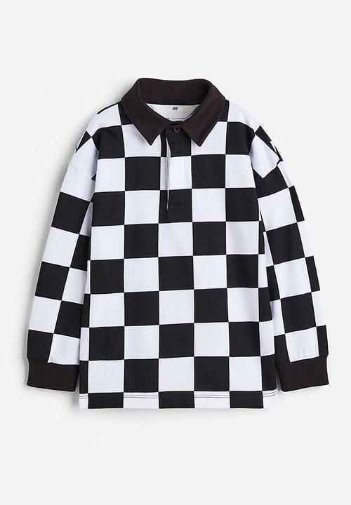 H&M - Cotton rugby shirt - black/checked