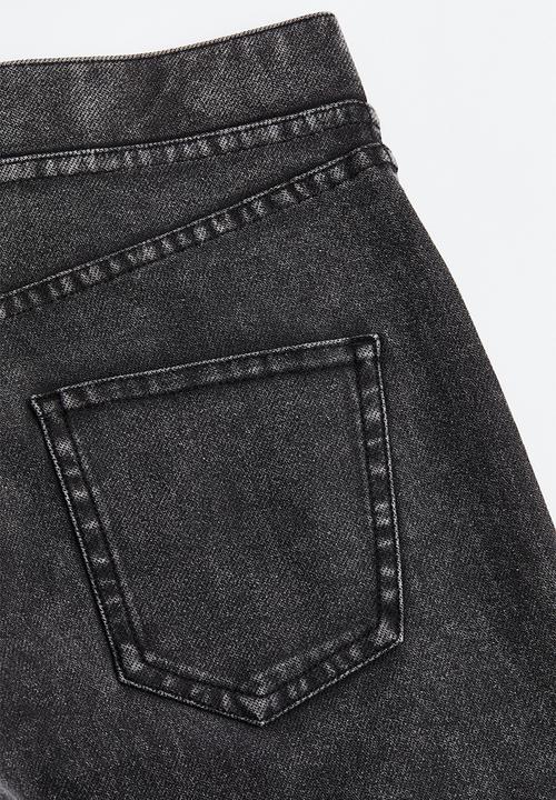 H&M - Wide trousers - black/hearts 