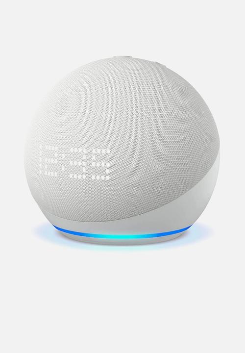 Amazon - Echo dot 5th gen with clock - glacier white
