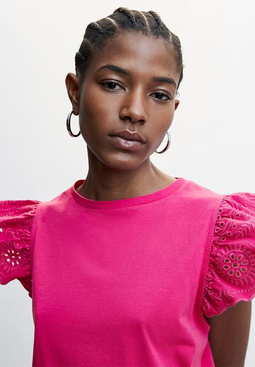 MANGO - T-shirt duna - bright pink
