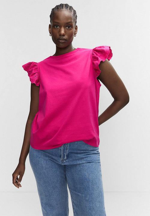 MANGO - T-shirt duna - bright pink