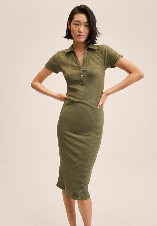 MANGO - Dress shannon - beige/khaki
